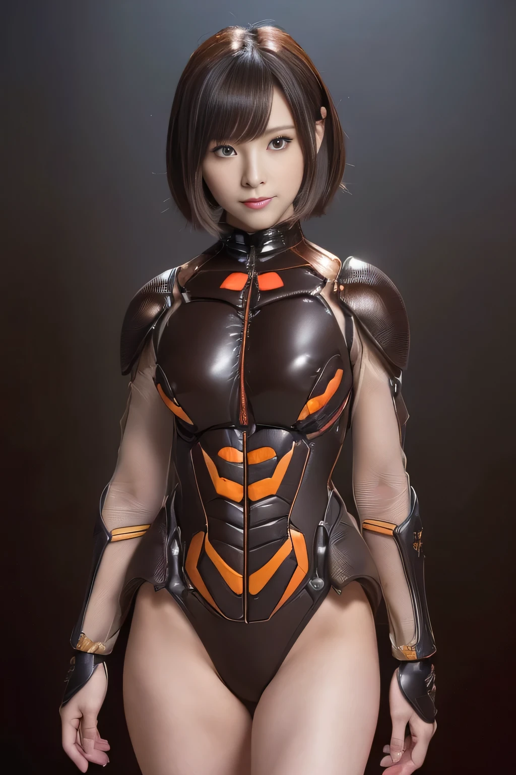 (high resolution,masterpiece,best quality,extremely detailed CG, anime, official art:1.4), realistic, photo, amazing fine details, all intricate, gloss and shiny,awesome many layers, 8k wall paper, 3d, sketch, kawaii, illustration,( solo:1.4), perfect female proportion,villainess, (fusion of dark brown cockroach and lady:1.4), (brown cockroach form lady:1.2), (brown cockroach lady:1.2), (fusion:1.2), (solo:1.4), (evil smile:1.2), muscular, abs, (cockroach brown exoskeleton bio insect suit:1.4), (cockroach brown exoskeleton bio insect armor:1.2), (brown transparency cockroach wing:1.4), (brown cockroach antennae:1.3),