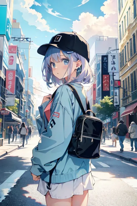 girl、one person、city、Pastel Tones、art、Have、cap、look back、