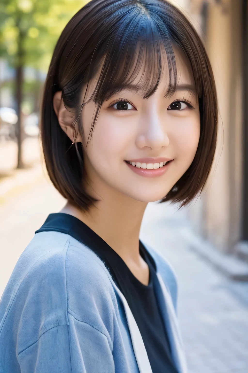 One Girl, (Wear casual, pastel-colored clothing:1.2), (Beautiful Japanese idol portrait photos),
(Take a commemorative photo in an old French town:1.3), 
(RAW Photos, highest quality), (Realistic, photo-Realistic:1.4), masterpiece, 8K Portrait,
Very delicate and beautiful, Very detailed, 2k wallpaper, wonderful, In detail, Very detailed CG unity 8k wallpaper, 
Very detailedな, High resolution, 
Soft Light, Beautiful detailed girl, Very detailed eyes and face, Beautiful and detailed nose, Beautiful details,
Cinema Lighting, Perfect Anatomy, 
Slender body, Small breasts, Semi-long hair, Parted bangs, Bokeh, Dynamic Angle, A radiant smile, happiness