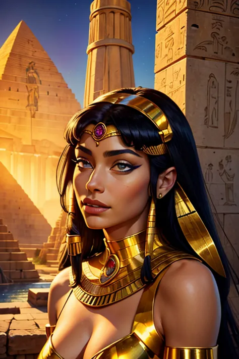 (best quality,4k,8k,highres,masterpiece:1.2), ultra-detailed, (realistic,photorealistic,photo-realistic:1.37), Goddess Isis and ...