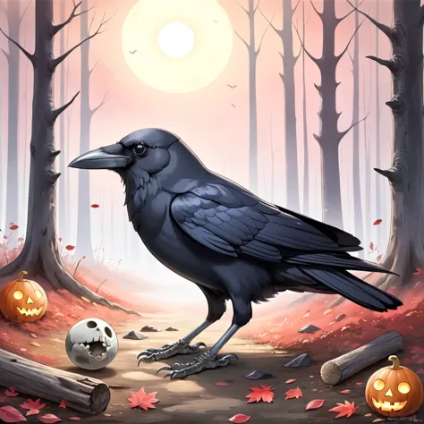 crow, duskull, dusk, crows fall all over the ground, dunkler wald, kommunismus, utopie, die seelen der toten, riesiger roter mon...