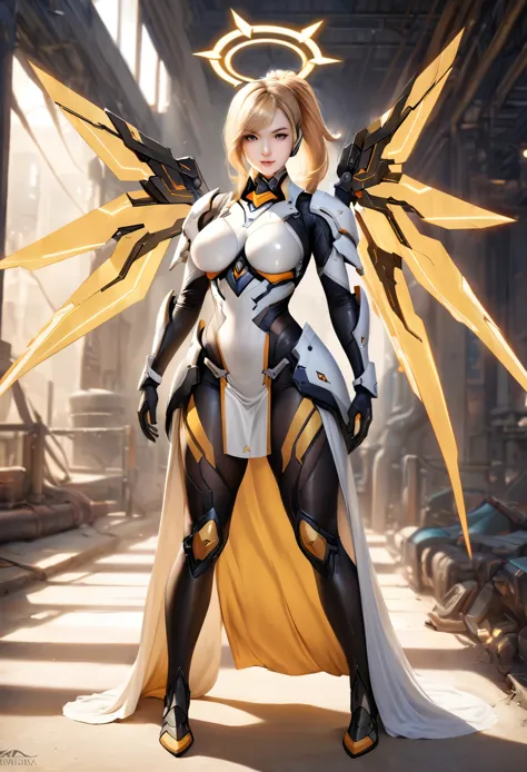 animetoreal,soft light, masterpiece, best quality,high quality,delicate face,1girl,full body, standing,
mercy(overwatch),1girl, armor,blonde_hair, bodysuit, boobplate, breastplate, breasts,faulds, gloves, gorget, halo, headgear, large_breasts, mechanical_h...