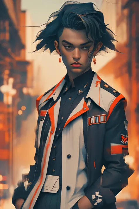 (best quality,4k,8k,highres,masterpiece:1.2),ultra-detailed,realistic,punk style,punk fashion,full body shot:1.5,general shot:1.5,rebellious,spiked clothing,chain accessories,rebellious pose,high mohawk, violet hair, colorful, edgy background, studio light...
