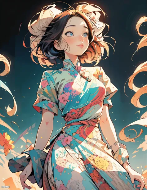 pace girl| standing alone on hill| centered| detailed gorgeous face| anime style| key visual| intricate detail| highly detailed|...