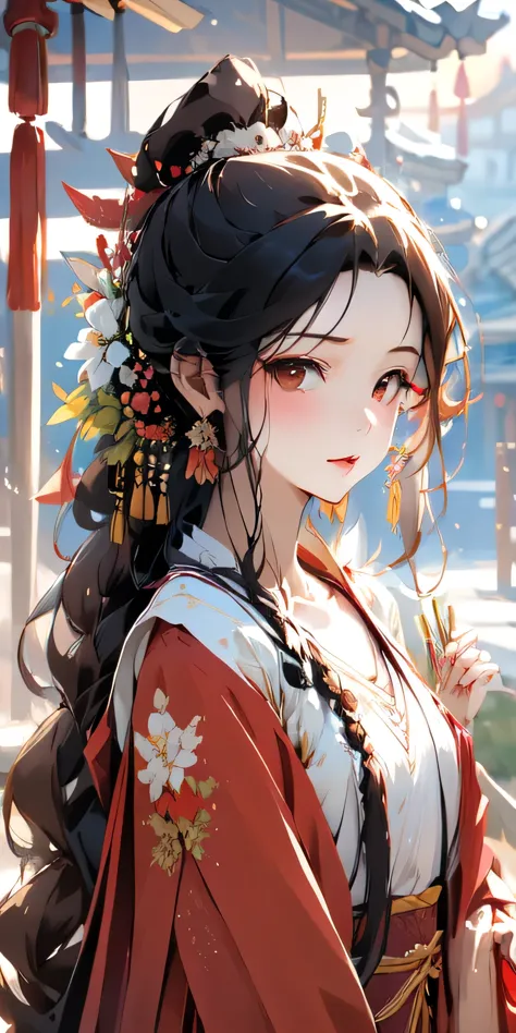 (masterpiece:1.2),highest quality,Pixiv,Chinese style,
One girl,alone,hair ornaments,Long Hair,jewelry,View your viewers,Earring...