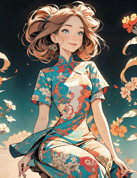 pace girl| standing alone on hill| centered| detailed gorgeous face| gentle smile, anime style| key visual| intricate detail| hi...