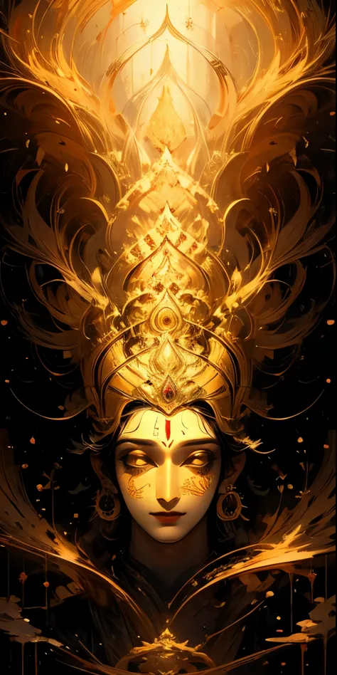 ( beautiful and aesthetic:1.2) Lord Krishna,(fractal art:1.3),colorful