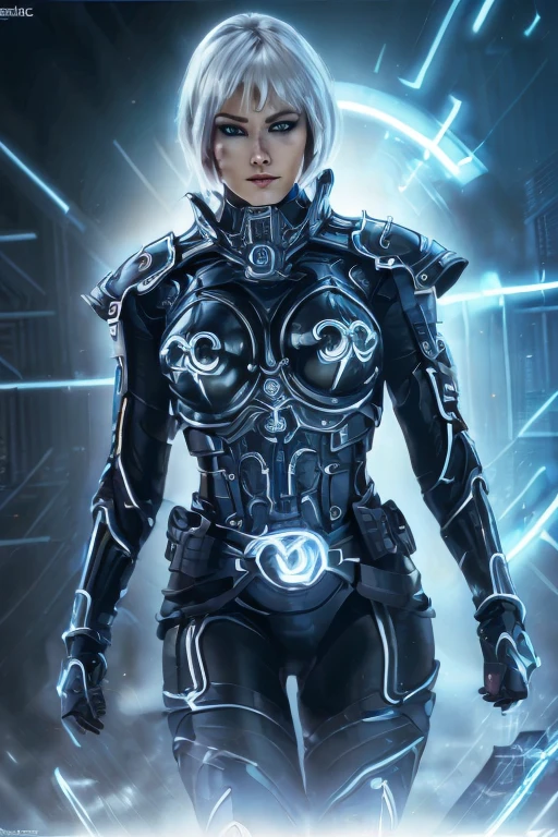 quorra cyborg,sexy,(best quality,4k,8k,highres,masterpiece:1.2),ultra-detailed,(realistic,photorealistic,photo-realistic:1.37),futuristic,neon lights,mirror reflection,colorful,glowing eyes,shiny metallic skin,seductive pose,curves emphasized,high-tech,black leather outfit,leather gloves,exposed circuits,mechanical limbs,enhanced strength,artificial intelligence,powerful presence,confident expression 