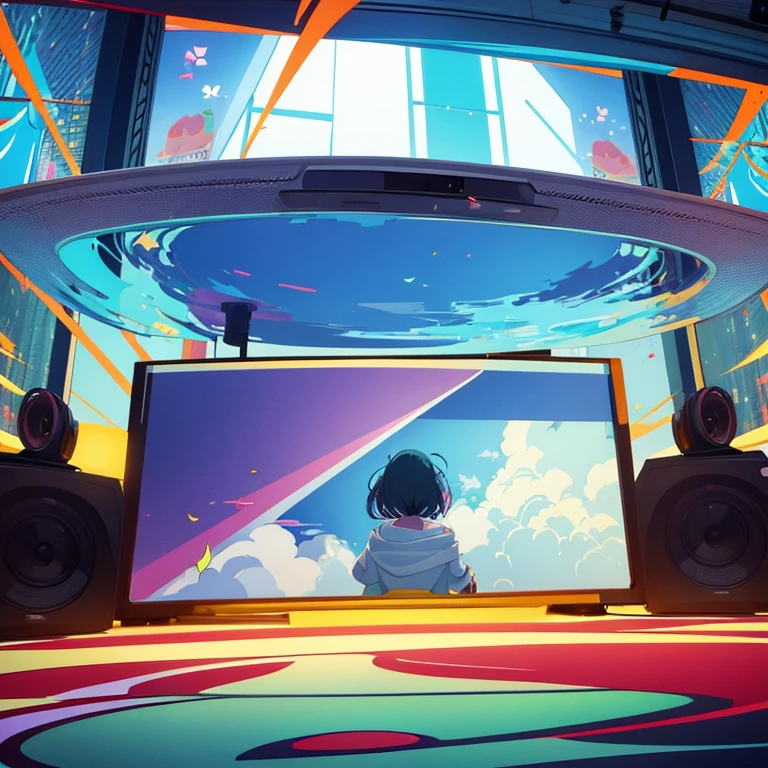 two anime girls in headphones are playing music on a turntable, anime vibes, anime style 4 k, ig studios anime style, nightcore, 8 0 s anime vibe, anime girls, anime style. 8k, lofi artstyle, dj sura, anime moe artstyle, anime style illustration, trending on cgstation, anime style artwork, e - girl flying attack dancing flower