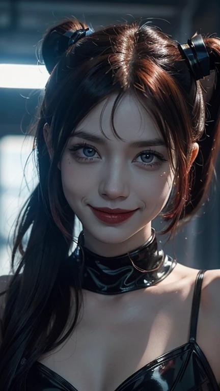 Rainha Harley do Batman、Harley Quinn no filme live-action、Uma mulher、Ter sua foto tirada por um amigo、Torça as pontas do cabelo com os dedos、pov、Insanidade、sorriso diabólico、detalhado、obra de arte、Iluminação de cinema