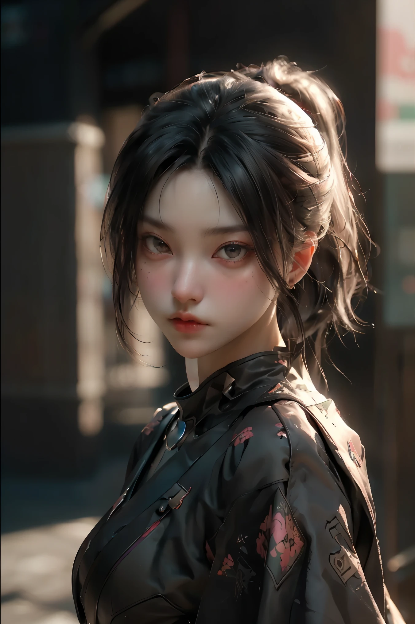 ((Best quality)), ((masterpiece)), (detailed:1.4), 3D, an image of a beautiful cyberpunk female,HDR (High Dynamic Range),Ray Tracing,NVIDIA RTX,Super-Resolution,Unreal 5,Subsurface scattering,PBR Texturing,Post-processing,Anisotropic Filtering,Depth-of-field,Maximum clarity and sharpness,Multi-layered textures,Albedo and Specular maps,Surface shading,Accurate simulation of light-material interaction,Perfect proportions,Octane Render,Two-tone lighting,Wide aperture,Low ISO,White balance,Rule of thirds,8K RAW,