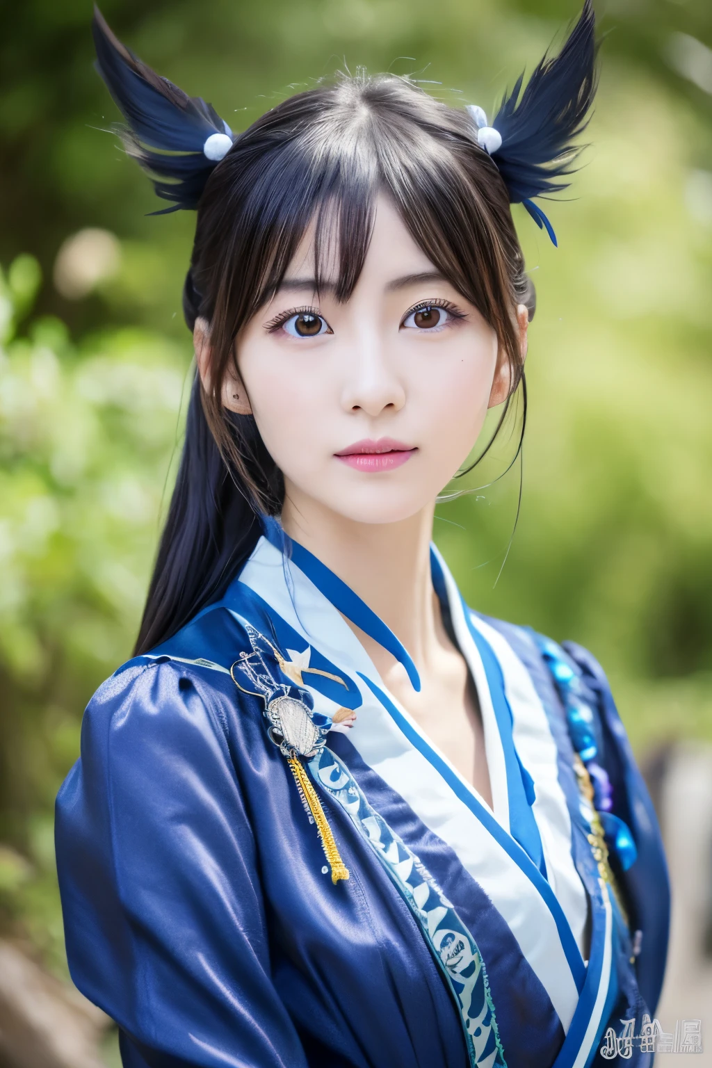 Masterpiece, high quality, high resolution, 8K, ((Skinny Japanese woman in a costume of Yang Guifei)), beautiful face, makeup of Yang Guifei, detailed face, detailed eyes