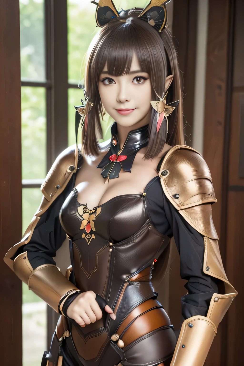 (high resolution,masterpiece,best quality,extremely detailed CG, anime, official art:1.4), realistic, photo, amazing fine details, all intricate, gloss and shiny,awesome many layers, 8k wall paper, 3d, sketch, kawaii, illustration,( solo:1.4), perfect female proportion,villainess, (fusion of dark brown cockroach and lady:1.4), (brown cockroach form lady:1.2), (brown cockroach lady:1.2), (fusion:1.2), (solo:1.4), (evil smile:1.2), muscular, abs, (cockroach brown exoskeleton bio insect suit:1.4), (cockroach brown exoskeleton bio insect armor:1.2), (brown transparency cockroach wing:1.4), (brown cockroach antennae:1.3),
