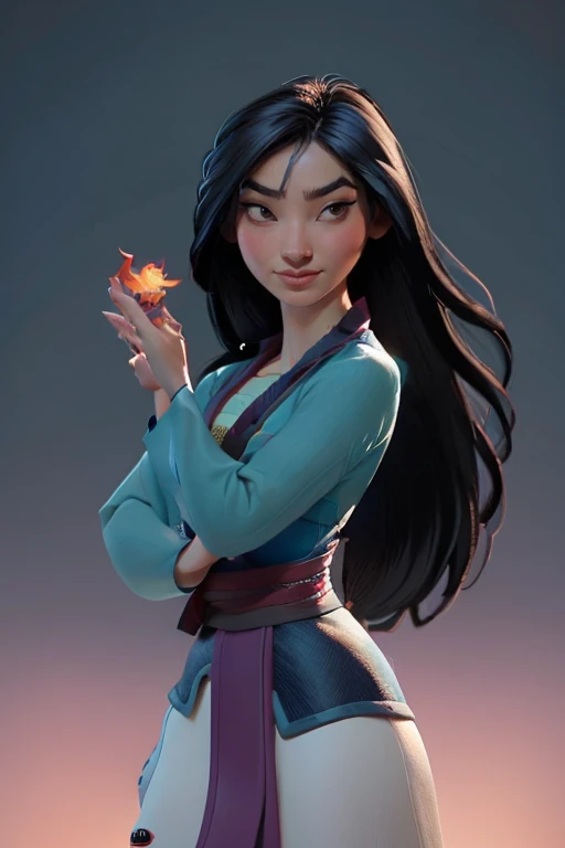 Elsa-Mulan Fusion, Merging models, melting, Ropa Mulan, 1 girl, beautiful, character, Women, female, (master part:1.2), (Best Quality:1.2), (Alone:1.2), ((fighting pose)), ((battlefield)), cinematographic, Perfect eyes, perfect skin, Perfect lighting, smile, light, Cor, textured skin, detail, beauty, wonder, ultra detailed, Perfect face