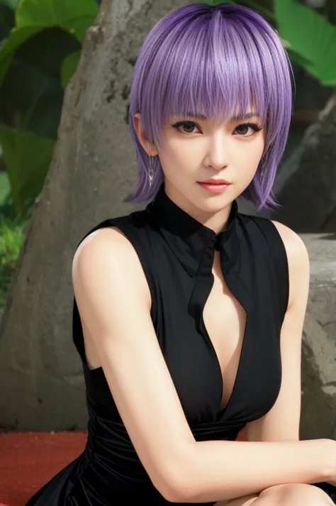 Ayane, red eyes, (best quality,ultra-detailed),(Realistic:1.37), beautiful and detailed face, Ultra-realistic texture, delicate ...
