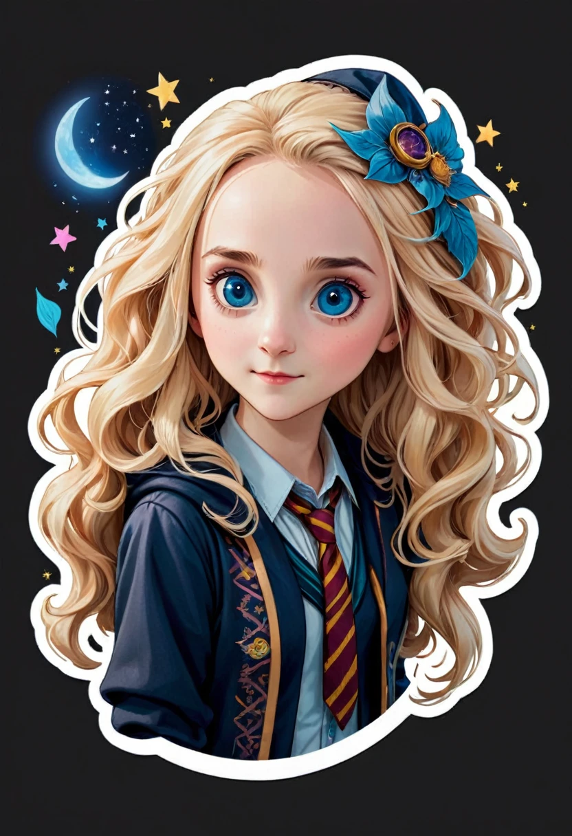 Simple and professional stickers, luna lovegood, logos and preferably on a  trans - SeaArt AI