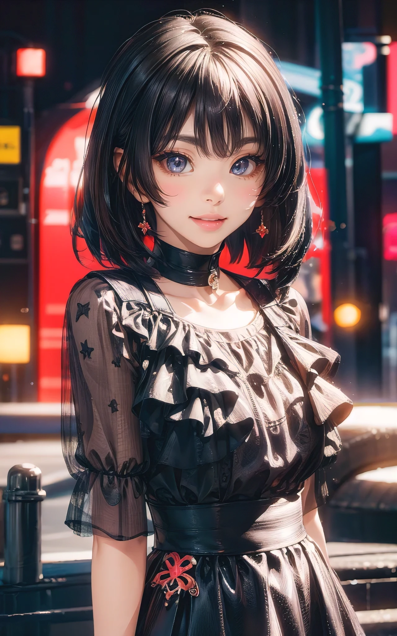 An exquisite Chibi-style AI-generated artwork featuring a beautiful woman wearing a stylish miniskirt and a 패션able top. 본문 "챙" 그녀의 머리 위에 우아하게 놓여있다, 그녀의 현대적인 스타일을 완벽하게 보완합니다, 패션able ensemble. 그녀의 미소는 밝고 장난기 가득하다, and the overall aesthetic is both realistic and 시네마틱. The 개념 미술 is rendered in 3D, showcasing a seamless blend of 패션, 타이포그래피, 그리고 약간의 기발함., 타이포그래피, 3D 렌더링, 시네마틱, 패션, 개념 미술