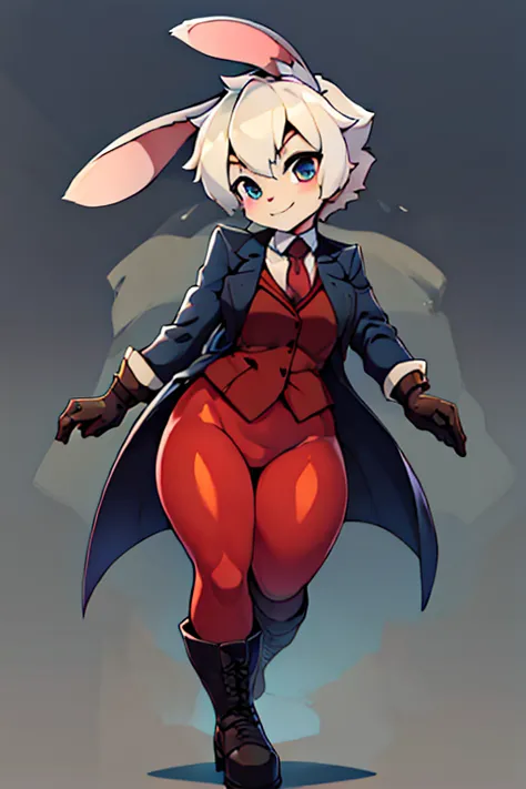 boy, rabbit, furry, bodyfur, blazer, bottomless, color tights, gloves, boots