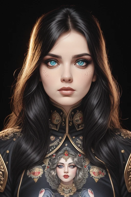 Pointillism、highest quality, masterpiece, Symmetrical and highly detailed eyes, girl, Highly detailed background,  tendency (Art Station:1.46), Surreal, 8k resolution, Pixar Style, Tristan Eaton、Stanley Artgarm、Tom Bagshaw