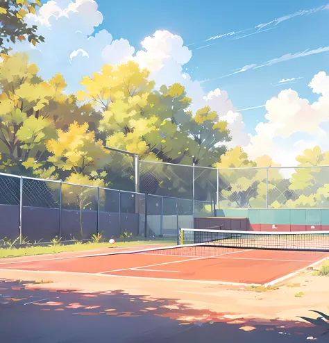 aesthetic tennis court background, red and yellow theme