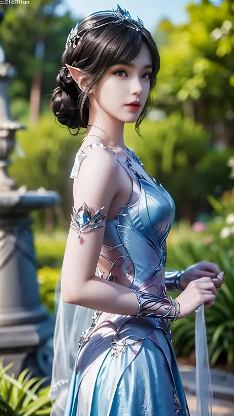 8k, masterpiece, a close up of a woman in a blue dress, a beautiful fantasy empress, beautiful fantasy maiden, fantasy art style...