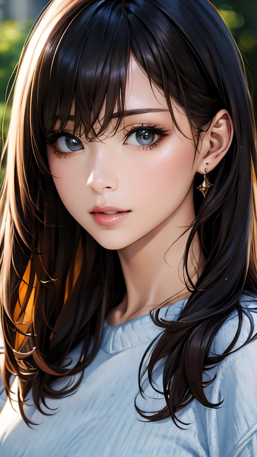 (hig彼st quality、8k、32k、masterpiece)、(Realistic)、(Realistic:1.2)、(High resolution)、Very detailed、Very beautiful face and eyes、1 girl、Delicate body、(hig彼st quality、Attention to detail、Rich skin detail)、(hig彼st quality、8k、Oil paint:1.2)、Very detailed、(Realistic、Realistic:1.37)、Bright colors、Full Body Shot, (Casual Fashion)