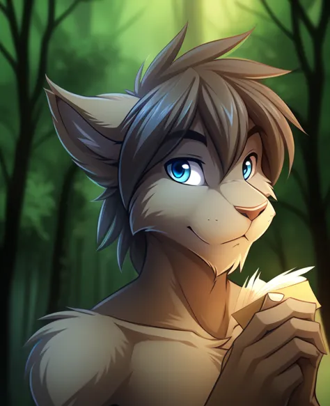 zen-twokinds, twokinds, by tom_fischbach,, (best quality, masterpiece:1), solo, furry male anthro, blue eyes, medium hair, finge...