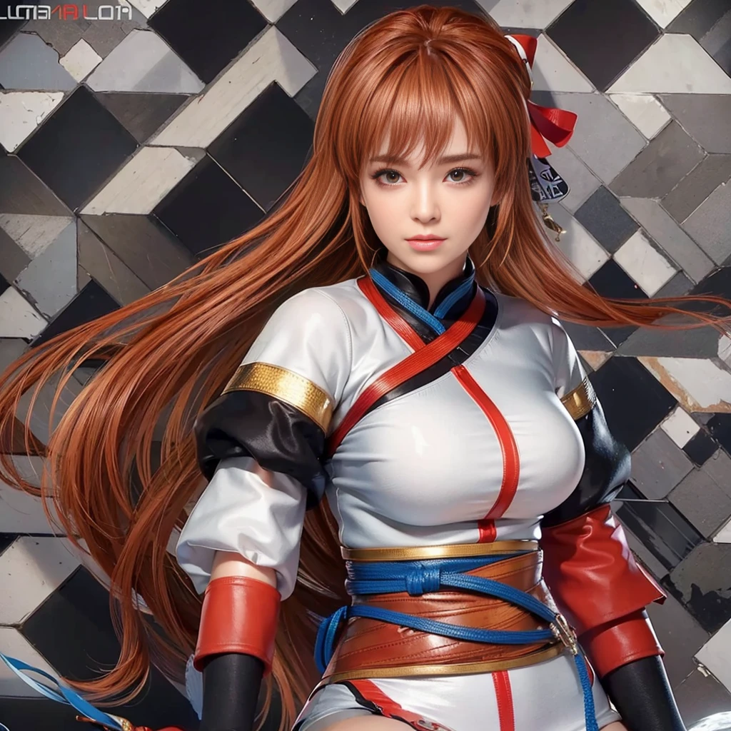 Kasumi, Ojos cafés, (mejor calidad,ultra detallado),(Realista:1.37), cara hermosa y detallada, textura ultrarrealista, cara delicada, cuerpo atlético, colores vívidos. alta definición, 8K. cuerpo atlético.