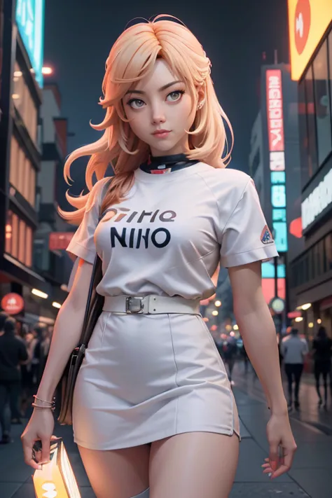 anime chica con pelo blanco and blue eyes in the city, chica anime seductora, camiseta, perfect chica con pelo blanco, chica con...