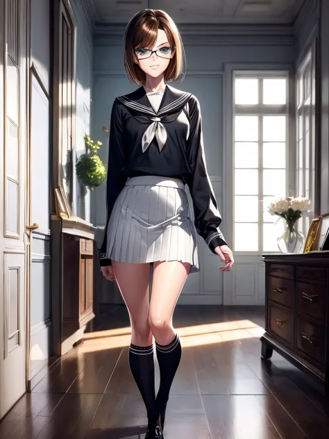 {{masterpiece}}}, {{{School Uniform}}}, {{{best quality}}}, {{ultra-detailed}}, {cinematic lighting}, {illustration}, {beautiful...