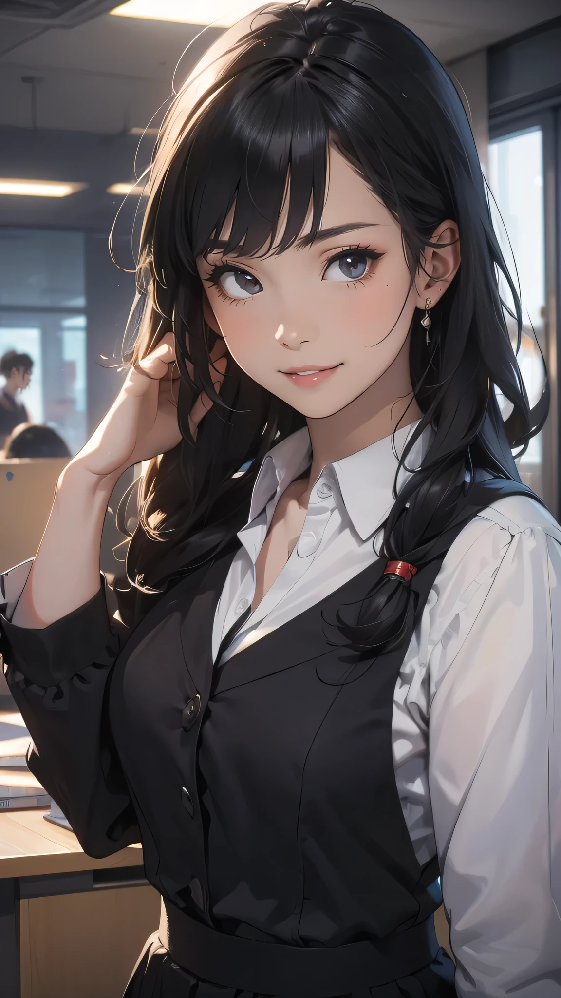 (random office lady fashion),(random pose),(random hairstyle),(Highest image quality,(8K), Ultra-realistic, Best Quality, High quality, High Definition, high quality texture, high detailing, Beautiful detailed, fine detailed, extremely details CG, Detailed texture, realistic representation of face, masterpiece, presence)