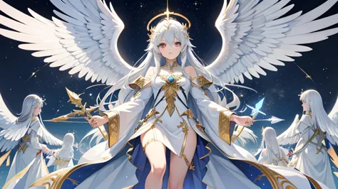 Developing high resolution, Visual presentation of the holy twelve-winged angel, There are 6 pairs of wings on the back, Wearing...