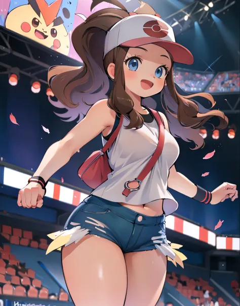 (best quality, highres, masterpiece:1.2), ultra-detailed, realistic:1.37, sketches, hilda pokemon, def1, curvy, visible thighs, ...