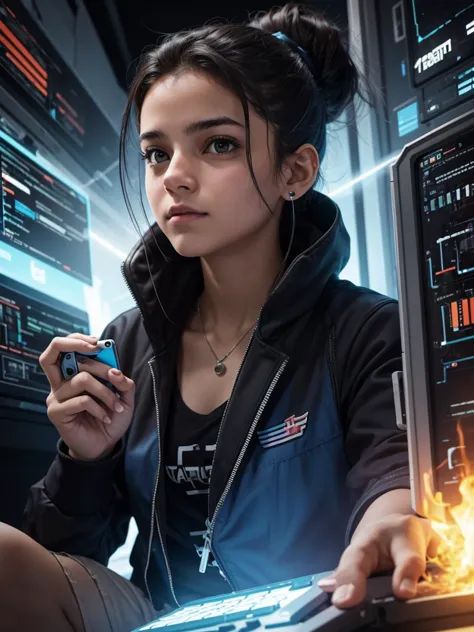 Uma garota de 16 anos, hacker and rebel technology expert who fights against oppressive systems and for freedom of information.
