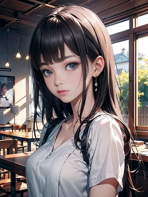 ((((best quality))))、(((Super fine CG16K wallpaper)))、(((masterpiece)))、(((Ultra Detailed)))、(((Extremely detailed)))、((１people&#39;woman))、Mature woman、24 岁woman、((Japanese face))、((Very beautiful face))、((beauty:1.5))、((straight long ponytail:1.5、Bangs))、(Shiny Brown Hair)、beauty精致的眼睛、Big eyes and double eyelids、Brown eyes、Raise an eyebrow、high nose、Small nostril、Little mouth、Tempting lips、beauty的胸部、(Huge sagging breasts，)、Showing cleavage、Full figure、(Fat body type)、Perfect proportion、Perfect anatomical structure、perfect composition、beauty细致的阴影、beauty的Natural light线、beauty的细节光芒、Depth of writing boundaries、(((High chroma)))、(((real:1.9)))、((vivid:1.5))、((edge:1.6))、((beautiful skin))、((Texture))、((realな皮膚感))、(((Thigh high cowboy shot:1.6)))、((From the front view:1.6))、((Smile:1.6))、(Eyes on me:1.5)、Daytime Stadium、Bright sunshine、Natural light、(((outdoor stadium:1.5)))、(Walking posture:1.5)、(((good exercise_Blue clothes、Dolphin shorts_White clothes:1.6)))、((earrings、Wearing a necklace:1.3))、