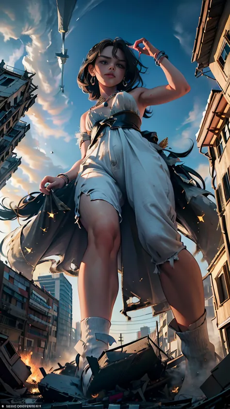 (16k, High resolution, highest quality, masterpiece, 超High resolution), ((Giantess Elements, From ↓)), Perfect dynamic compositi...