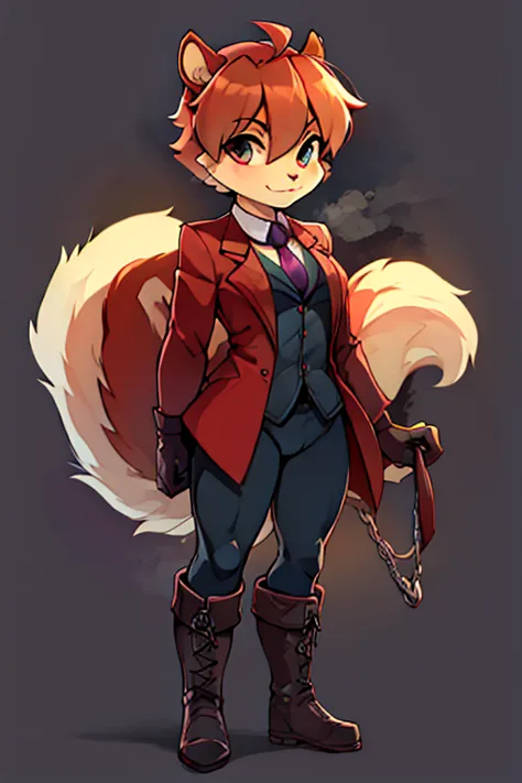 boy, squirrel, furry, bodyfur, blazer, bottomless, tights, gloves, boots