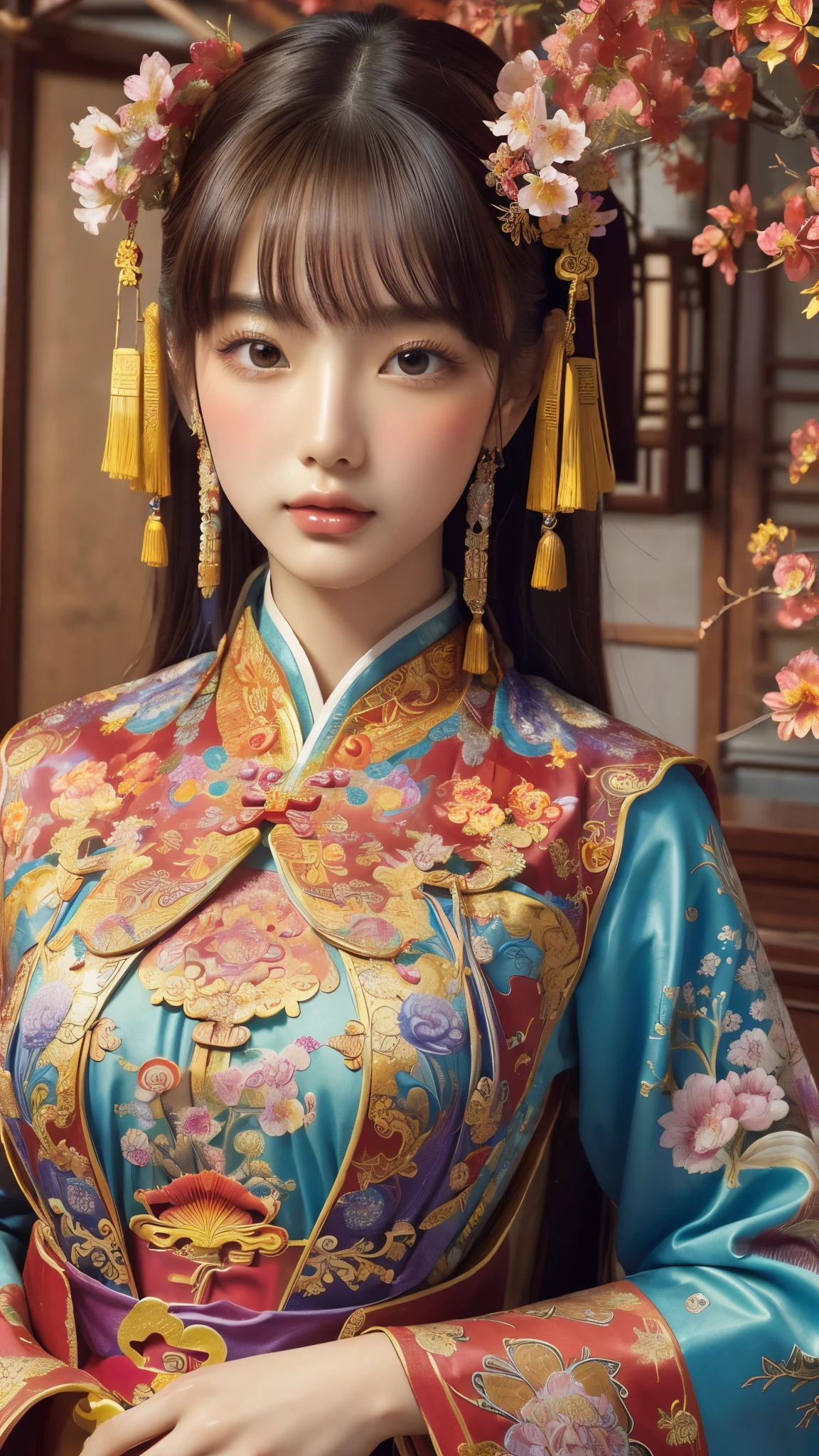 (masterpiece, top quality, best quality, official art, beautiful and aesthetic:1.2), (1girl:1.3), extreme detailed,(fractal art:1.3),colorful,highest detailed,chinese ancient style,(chinese clothes:1.2),