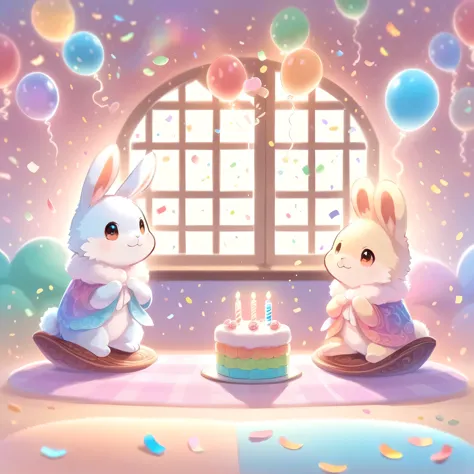 cuteAn illustration,Rabbit Kindergarten,Rabbit&#39;s Parent and Child:animal:cute:Get closer:Comfortable and warm:looks happy,An...