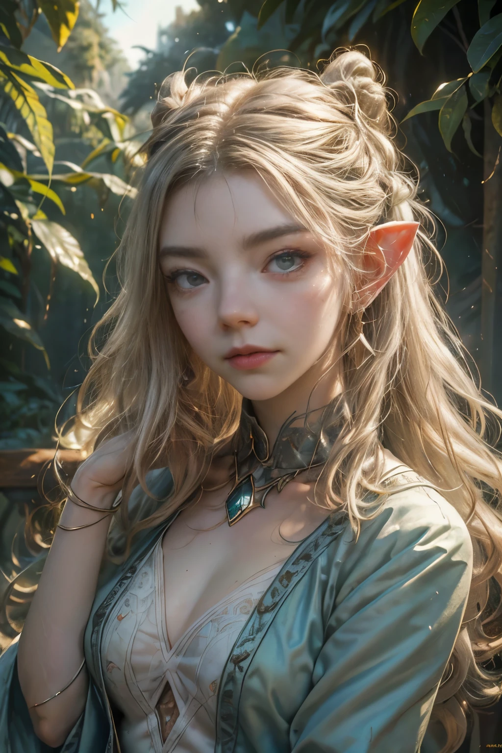 Pelo castaño, "pintura al óleo, Niña soñadora (( Anya Taylor alegría )), acercándose a un pequeño escarabajo en el jardín, luz calida ((místico elf garden)), atmósfera mágica, reloj caprichoso, Encantador, acogedor, detallado" Arte en color RAW con alto detalle., joven, sonrisa, ojos cian, piel blanca pálida, , Retrato, orejas de hobbit, (tímido), místico, hermosa cara, ropa de hobbit, (detallado skin, textura de la piel), hobbit, atmósfera mágica, (músculo), (detallado skin, textura de la piel), detalles intrincados, finos detalles, hyperdetallado, trazado de rayos, dispersión subsuperficial, iluminación suave y difusa, poca profundidad de campo, por (Oliver Wetter) Atey Ghailan, por Jeremy Mann, Greg Manchess, Antonio Moro, Tendencia en Artstation, tendencia en CGSociety, Intrincado, Alto detalle, enfoque nítido, dramatic and photorealistic painting art por midjourney and greg rutkowski, Bokeh de fondo,
