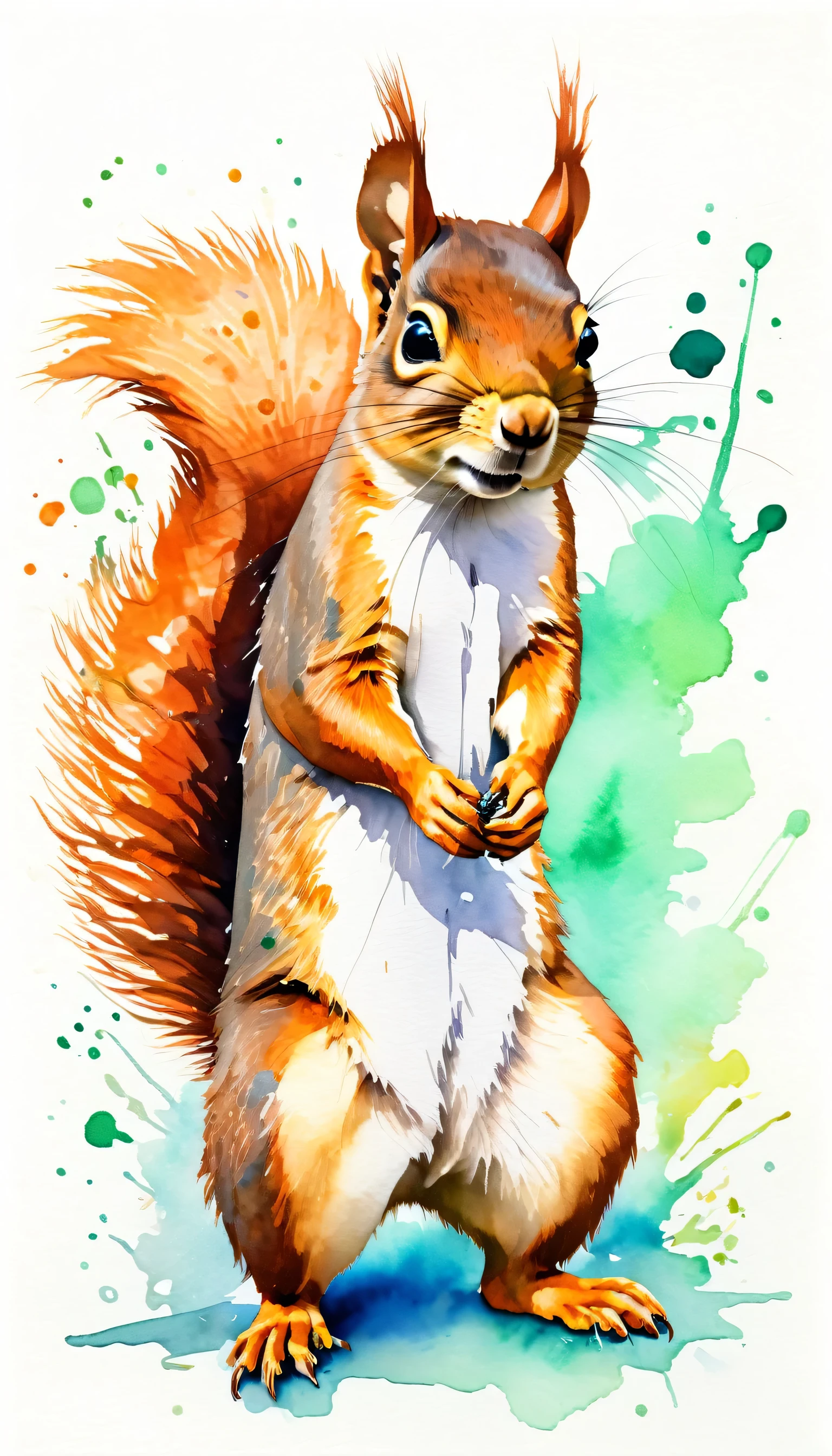 funny a squirrel as gangster, no_humans, realistic, animal_focus, animal, solo, modern art, painting, drawing, watercolor, psychedelic colors