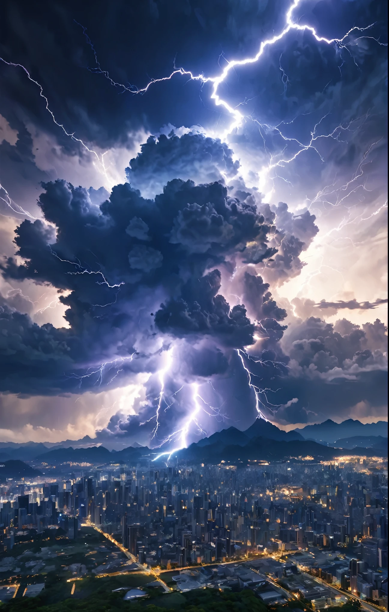 Crystal Cloud, Lightning strikes、Earth, Atmospheric perspective, 8k, Super Detail, Accurate, highest quality, lightning、Sharp images、High color reproducibility、Attention to detail、live-action、Alluring、