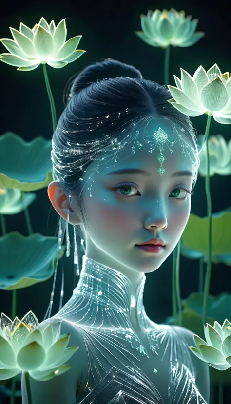 high resolution, Super detailed, (1 woman:1.3),Beautiful face，Perfect face，Art，（lotus）
Rest in the sun, reverberation, Experimen...