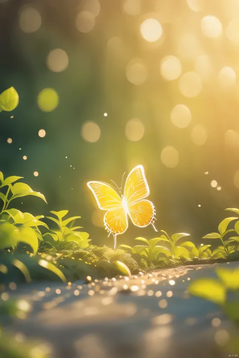 butterflies are painted with 鲜花和Butterfly on a white surface, harmony of Butterfly, Butterfly, 鲜花和Butterfly, mechanical Butterfly, Highly realistic, With beautiful wings, Beautiful digital artwork, Beautiful digital art, Beautiful and realistic, author：Sim...
