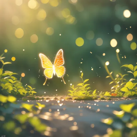 butterflies are painted with 鲜花和Butterfly on a white surface, harmony of Butterfly, Butterfly, 鲜花和Butterfly, mechanical Butterfly, Highly realistic, With beautiful wings, Beautiful digital artwork, Beautiful digital art, Beautiful and realistic, author：Sim...