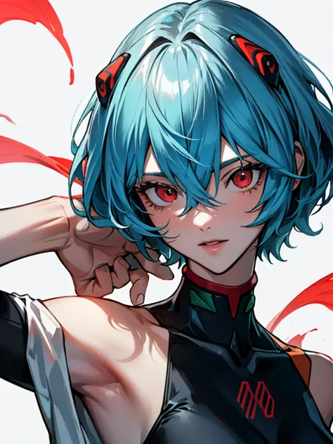 soyjaks,4k,, high definition, obra maestra, absurdos, rei ayanami, red eyes, pelo entre los ojos, headgear, auriculares de inter...