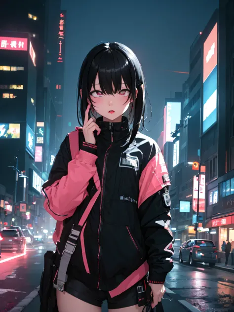 (masterpiece:1.1), (highest quality:1.1), (High resolution:1.0), evening, Cityscape, One girl, One person in, cin_ear, ear_Down,...