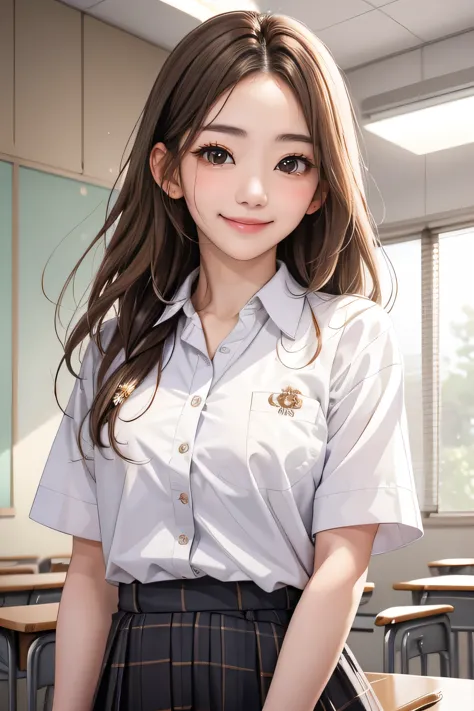 realistic, masterpiece, highest quality, highest resolution, one japanese high school girl, 16 years old, upper body photo, she ...