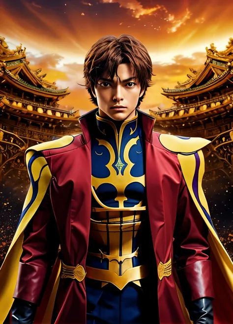 suzaku_r2, blue_capa, 1 hombre, japanese, asian ,  code geass, parte superior del cuerpo, centrarse en la cara, (foto cruda, mej...