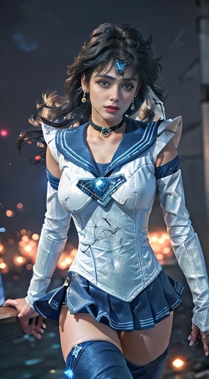 Unreal Engine:1.4,Ultra-high resolution,Best Quality:1.4, Realistic:1.4, Skin Texture:1.4, masterpiece:1.8, (Sailor Mercury:1.4), blue eyes, uniform, Show more1, tiara, Sailor Warrior Uniforms, (RAW Photos, Best Quality), masterpiece, foolish, sexy, Pelo azul corto floating, Blue sailor collar, (Over the knee boots: 1.4), choker, 白いhand袋, choker azul, 肘用hand袋, gem, Earrings, Blue Skirt:1.4, only, whole body, Blue Hair, (hand:1.4), Octane Rendering, God of Fire, (raindrop), Wet clothes, (Dense and beautiful water), (floating), Dynamic Angle, Browsing Caution,Best Quality,masterpiece,Ultra-high resolution,(Cowboy Shot:1.3),(Realistic:1.4),RAW Photos 8K,Cinema Lighting,Official Art,evening, //, Messy Hair, Large Breasts,,hermosas feet,naked,Tall Woman,skinny,Delgado_feet,thigh_gap,(Watching the audience:1.2),model,thighs negros,Dynamic pose,High heels,from the front,liar,show ,(Apocalyptic Destroyed City:1.4), ((Missionary anal penetration)),((feet abiertas)),((Extreme close up)),(Super detailed),Portraiture,(masterpiece),(Best Quality),(Super detailed),Professional Lighting, mercury